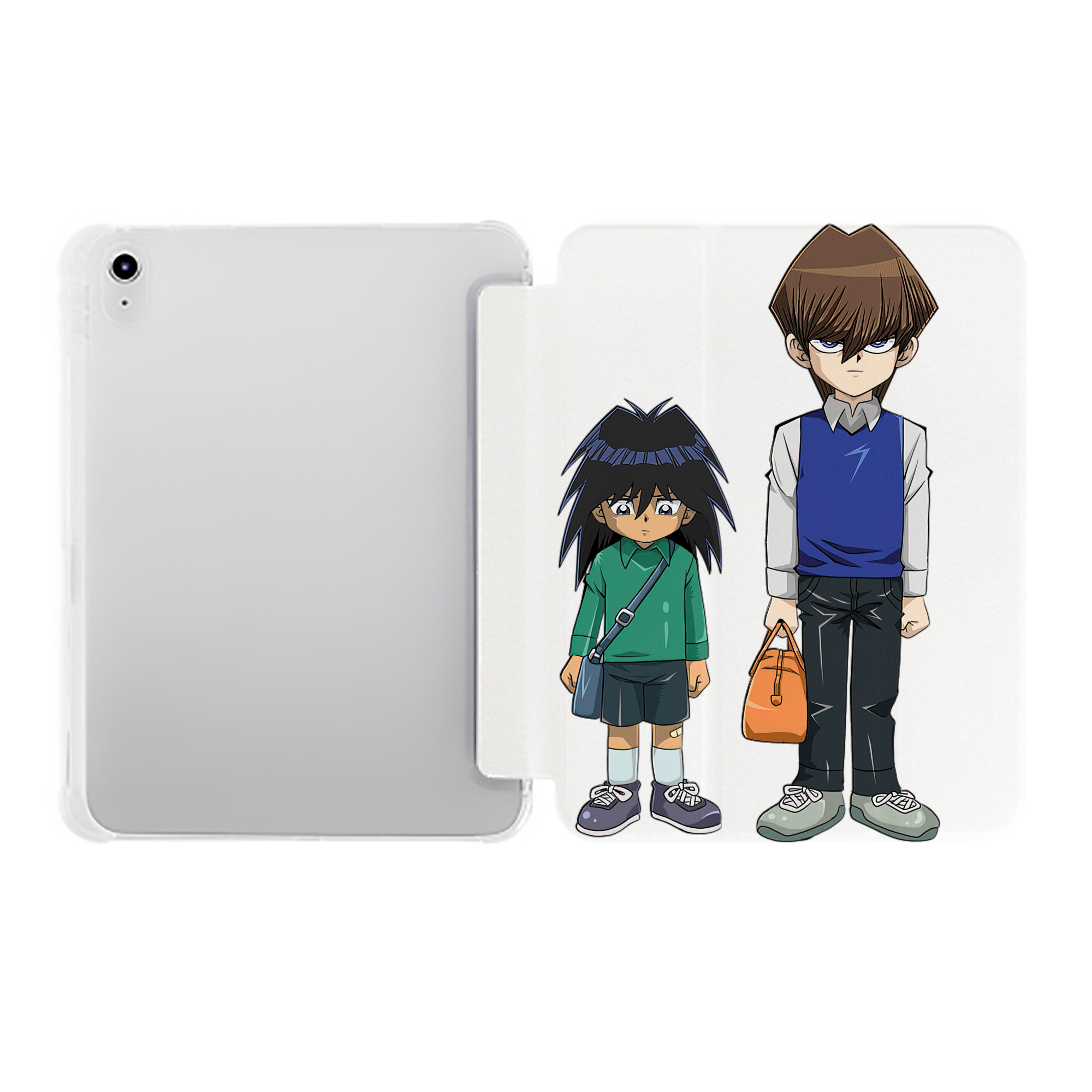 （画像用） 遊☆戯☆王 Yu-Gi-Oh! IPad ケース ペン収納付き 三つ折りスタンド PUレザー×シリコン 対応機種9.5/10.5/10.9インチ